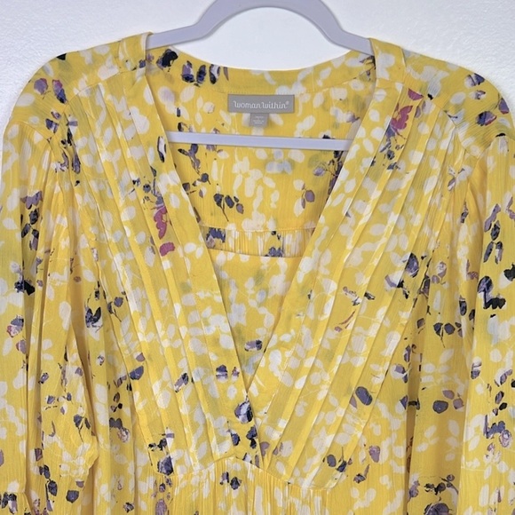 Woman Within New Woman’s 18/20 L Quarter Sleeve Rayon Print Tunic Blouse - Picture 4 of 8